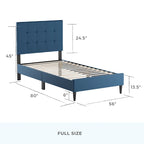 Brookside Mary Upholstered Platform Bed Frame with Square Tufting