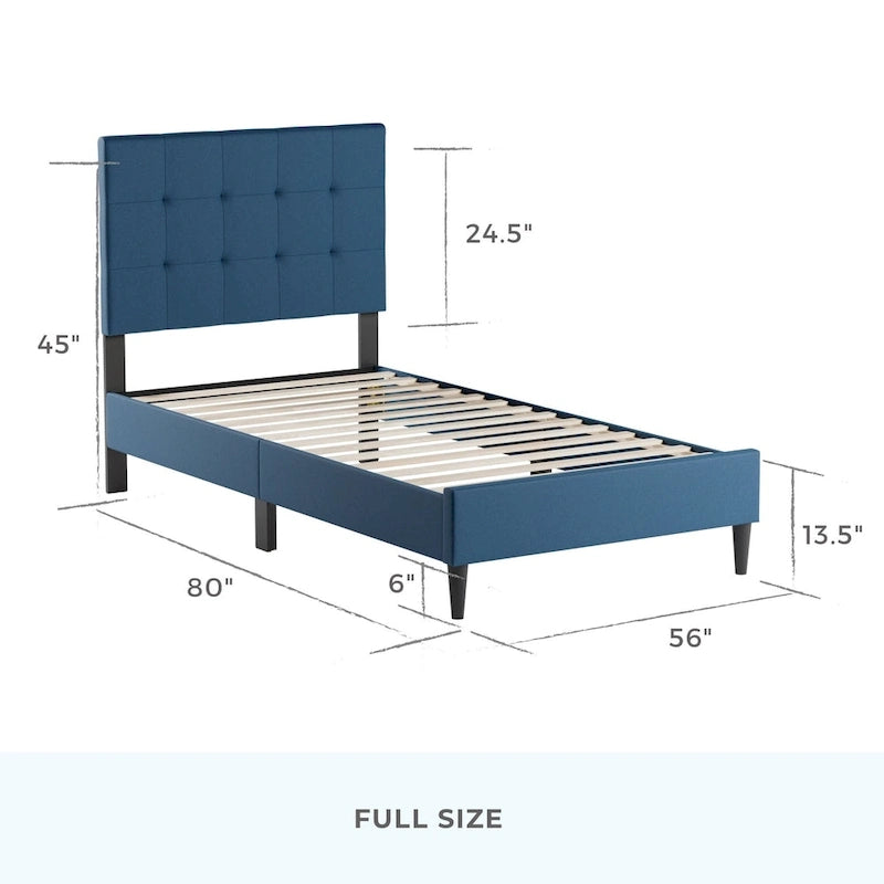 Brookside Mary Upholstered Platform Bed Frame with Square Tufting