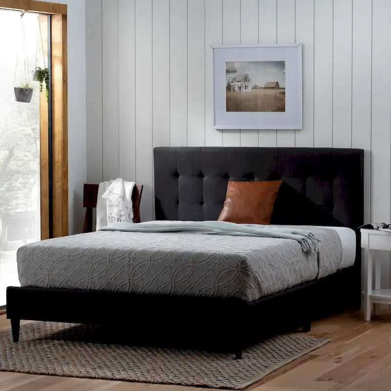 Brookside Mary Upholstered Platform Bed Frame with Square Tufting