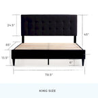 Brookside Mary Upholstered Platform Bed Frame with Square Tufting