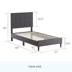 Brookside Mary Upholstered Platform Bed Frame with Square Tufting