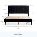 Brookside Mary Upholstered Platform Bed Frame with Square Tufting
