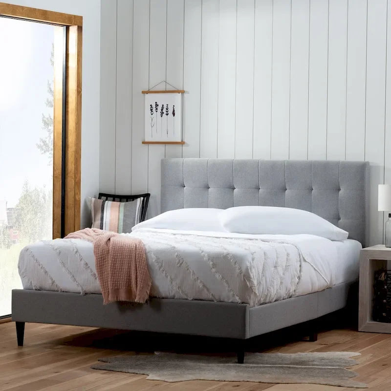 Brookside Mary Upholstered Platform Bed Frame with Square Tufting