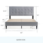 Brookside Mary Upholstered Platform Bed Frame with Square Tufting