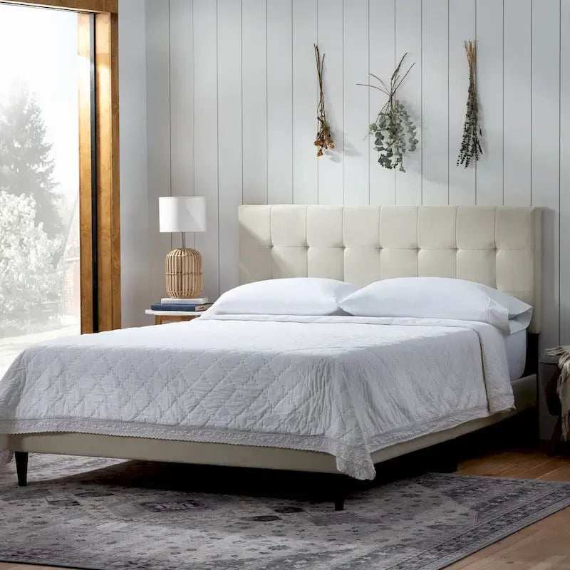 Brookside Mary Upholstered Platform Bed Frame with Square Tufting