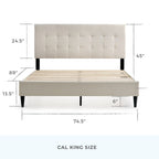Brookside Mary Upholstered Platform Bed Frame with Square Tufting