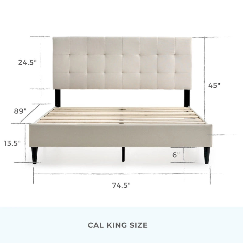 Brookside Mary Upholstered Platform Bed Frame with Square Tufting