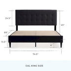 Brookside Mary Upholstered Platform Bed Frame with Square Tufting