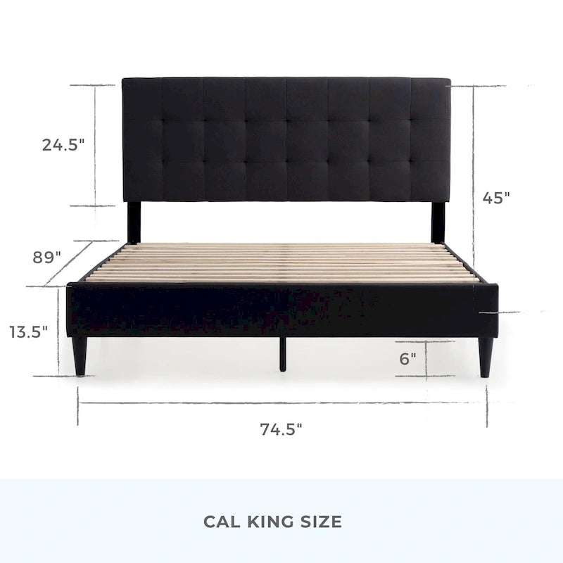 Brookside Mary Upholstered Platform Bed Frame with Square Tufting