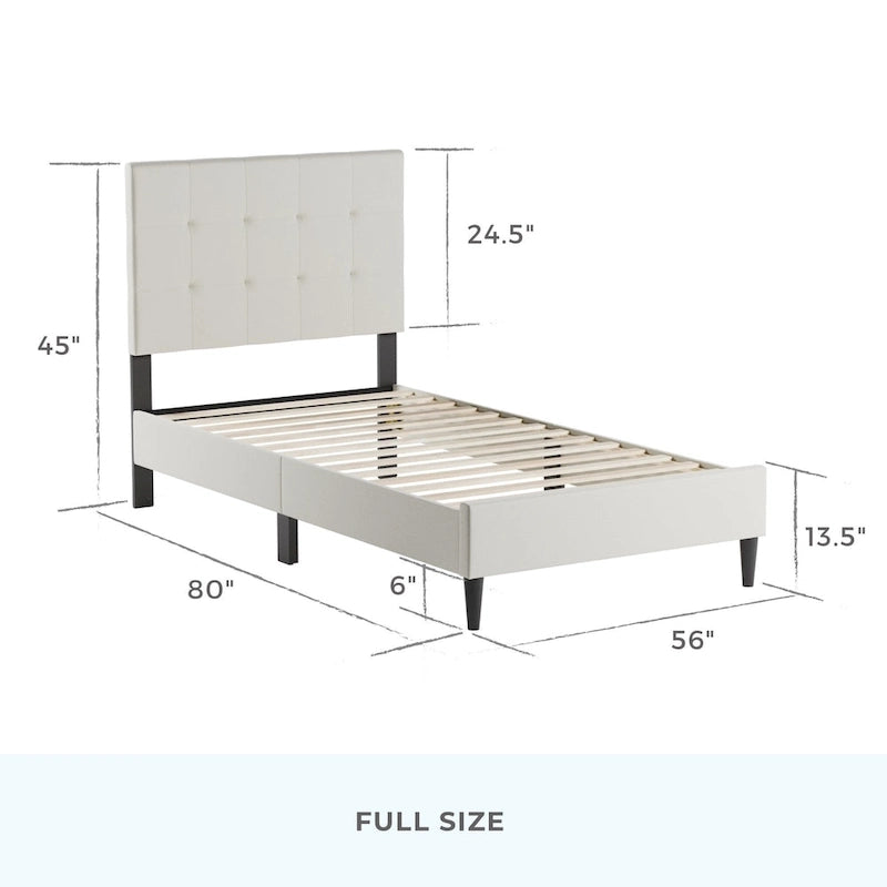 Brookside Mary Upholstered Platform Bed Frame with Square Tufting