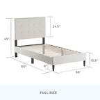 Brookside Mary Upholstered Platform Bed Frame with Square Tufting