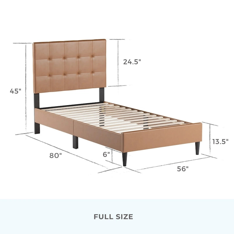 Brookside Mary Upholstered Platform Bed Frame with Square Tufting