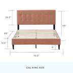 Brookside Mary Upholstered Platform Bed Frame with Square Tufting