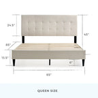 Brookside Mary Upholstered Platform Bed Frame with Square Tufting