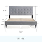 Brookside Mary Upholstered Platform Bed Frame with Square Tufting