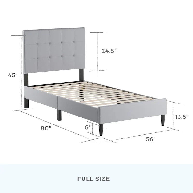 Brookside Mary Upholstered Platform Bed Frame with Square Tufting
