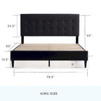 Brookside Mary Upholstered Platform Bed Frame with Square Tufting