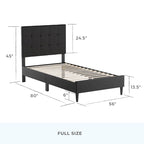 Brookside Mary Upholstered Platform Bed Frame with Square Tufting