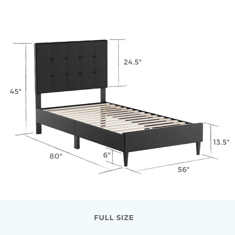 Brookside Mary Upholstered Platform Bed Frame with Square Tufting