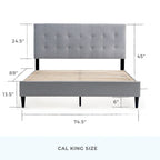 Brookside Mary Upholstered Platform Bed Frame with Square Tufting