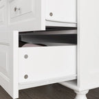 70.9H Family Wardrobe/Armoire/Closet with Mirror Doors White Lacquer