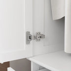 70.9H Family Wardrobe/Armoire/Closet with Mirror Doors White Lacquer