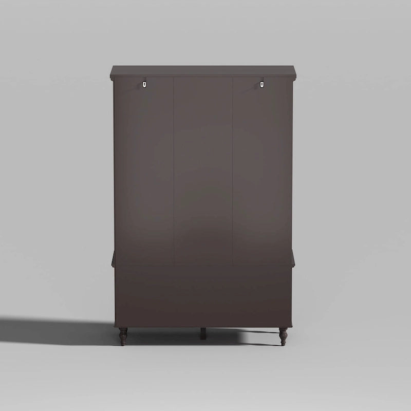 70.9H Family Wardrobe/Armoire/Closet with Mirror Doors White Lacquer