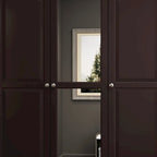 70.9H Family Wardrobe/Armoire/Closet with Mirror Doors White Lacquer