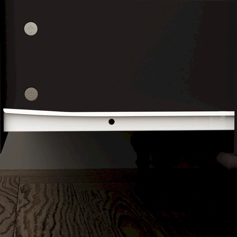 70.9H Family Wardrobe/Armoire/Closet with Mirror Doors White Lacquer