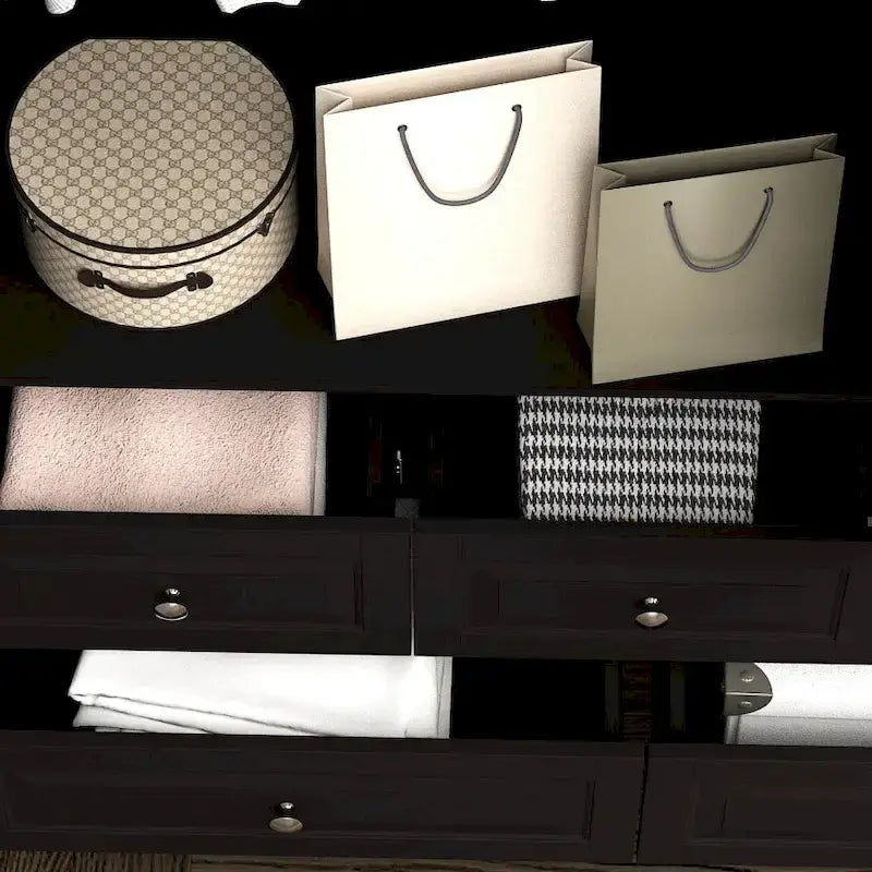 70.9H Family Wardrobe/Armoire/Closet with Mirror Doors White Lacquer