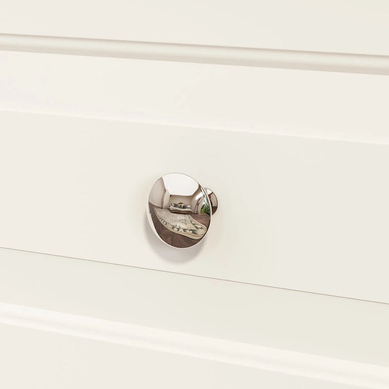 70.9H Family Wardrobe/Armoire/Closet with Mirror Doors White Lacquer