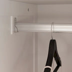 70.9H Family Wardrobe/Armoire/Closet with Mirror Doors White Lacquer