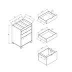 Jolene Contemporary 3-Drawer Lockable and Mobile File Cabinet by Furniture of America