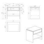 Somette Barry Upholstered Bedroom Set with Bed, Buffet & Lamp Table