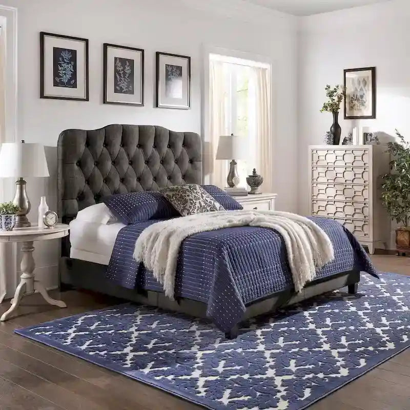 Ginny Adjustable Diamond-tufted Camel Back Bed by iNSPIRE Q Classic