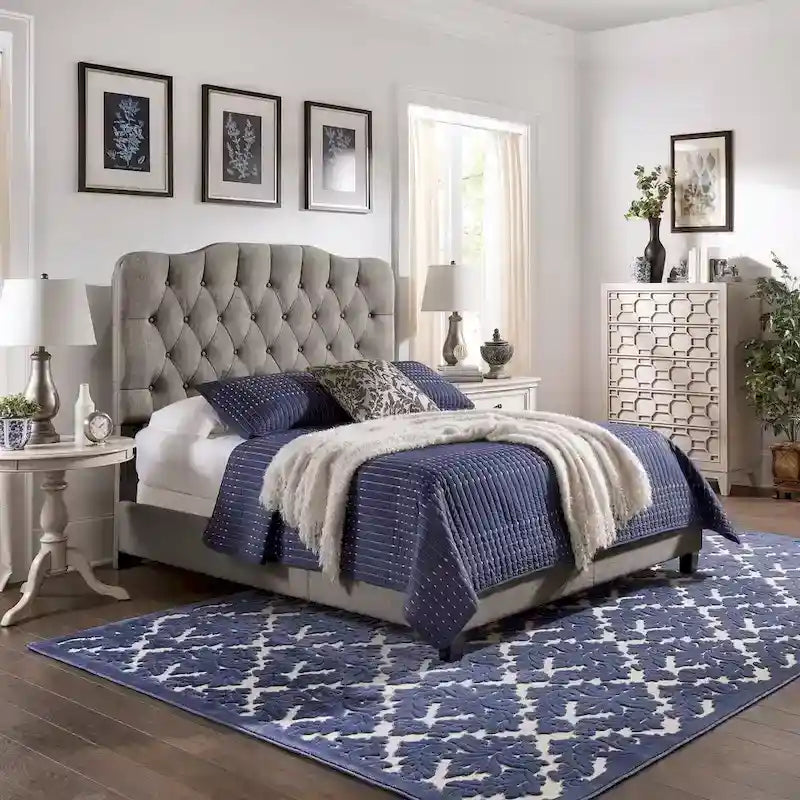 Ginny Adjustable Diamond-tufted Camel Back Bed by iNSPIRE Q Classic