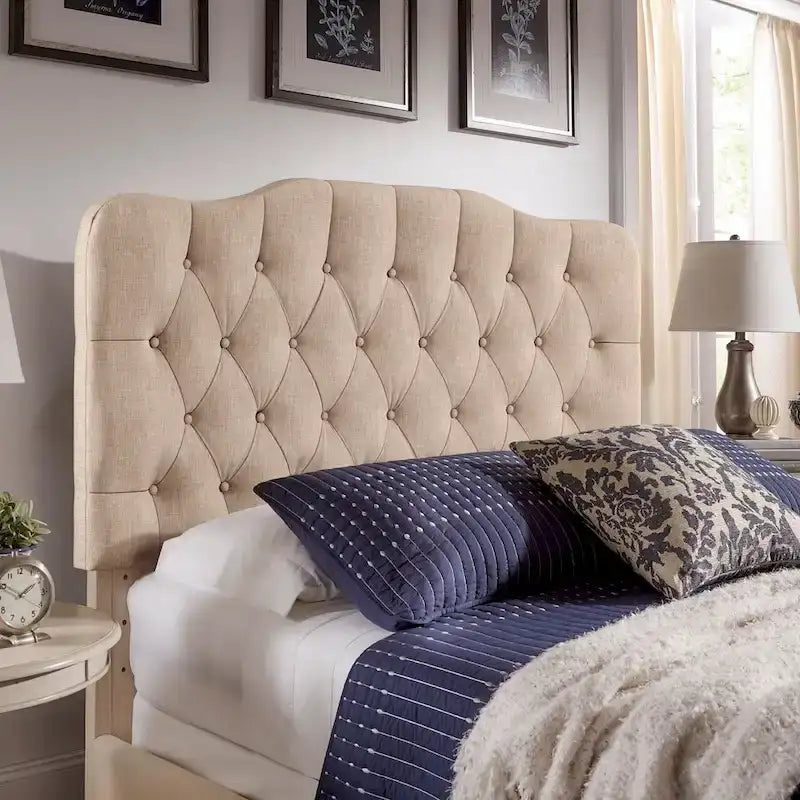 Ginny Adjustable Diamond-tufted Camel Back Bed by iNSPIRE Q Classic
