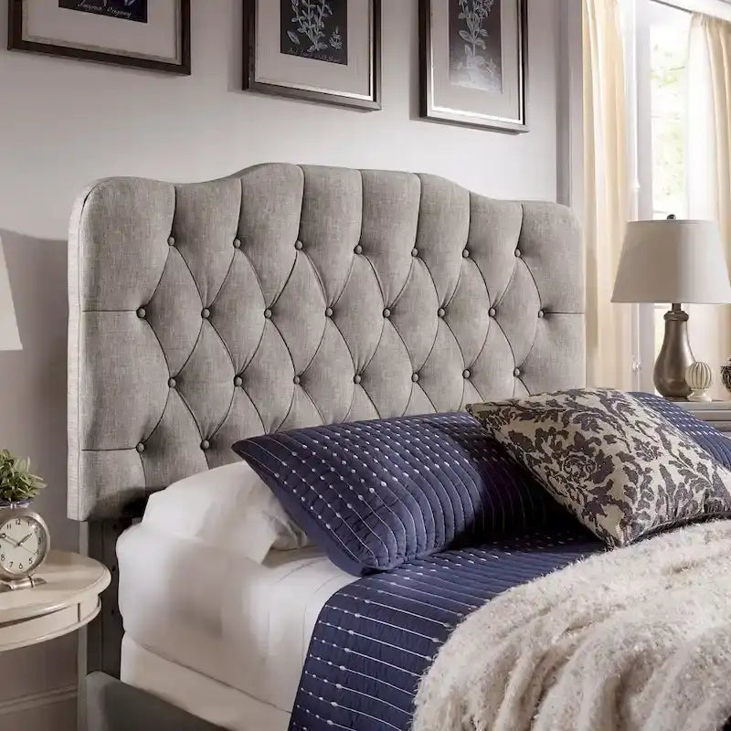 Ginny Adjustable Diamond-tufted Camel Back Bed by iNSPIRE Q Classic