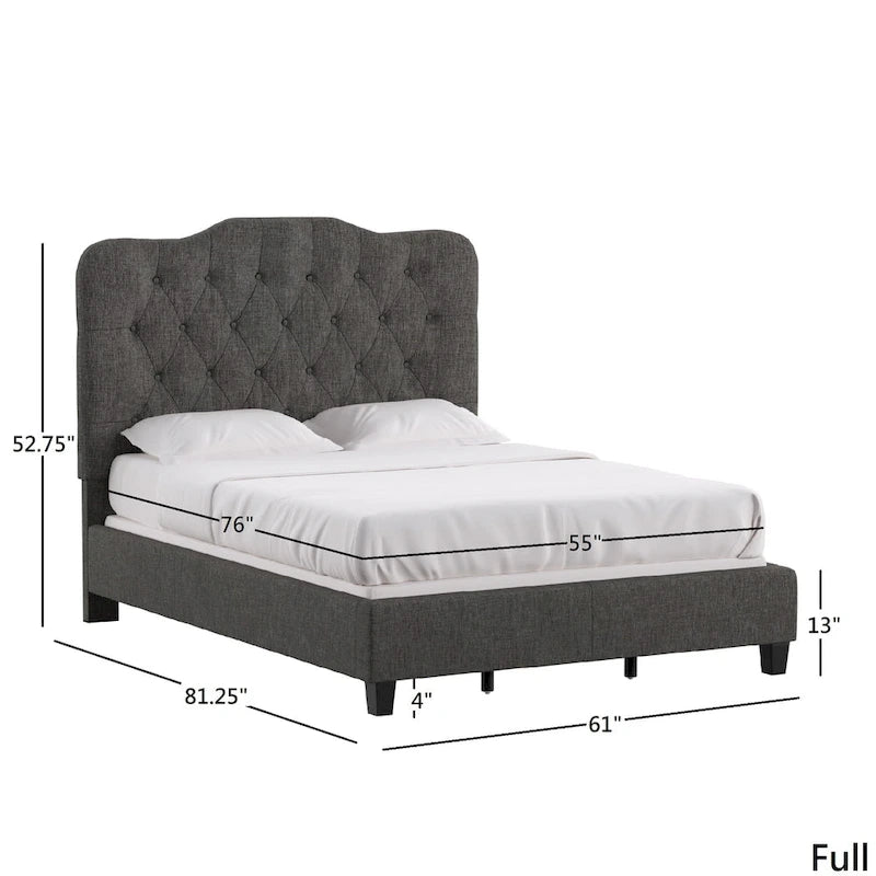 Ginny Adjustable Diamond-tufted Camel Back Bed by iNSPIRE Q Classic