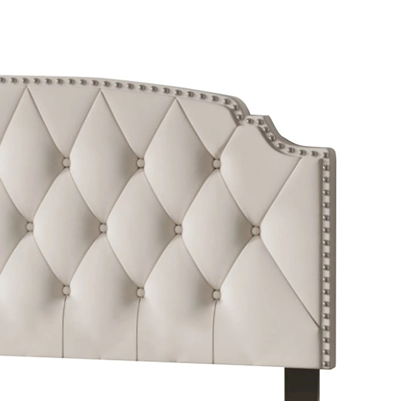 CraftPorch Velvet Button Tufted Upholstered Gold Accent Platform Bed