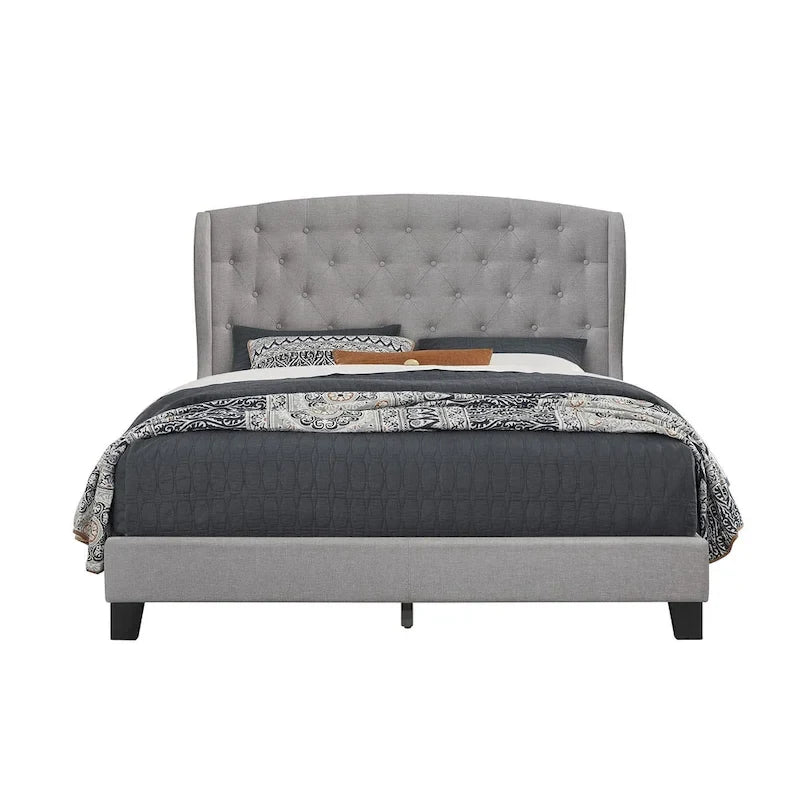 Samuel Upholstered Wingback Platform Bed