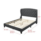 Samuel Upholstered Wingback Platform Bed