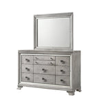 Evonne 6 Piece Gray LED Upholstered Panel Bedroom Set