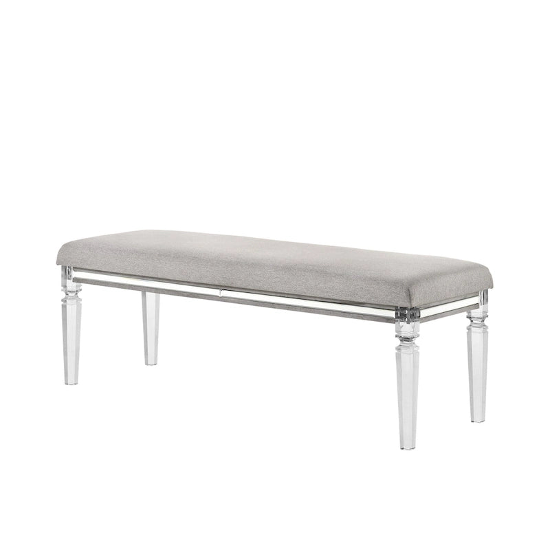 Evonne 6 Piece Gray LED Upholstered Panel Bedroom Set