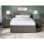 Nantucket Full Platform Bed with Footboard and 2 Bed Drawers in Grey