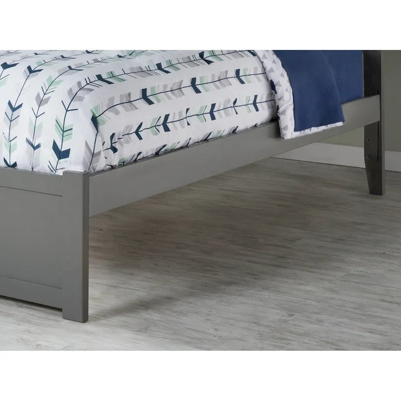 Nantucket Full Platform Bed with Footboard and 2 Bed Drawers in Grey