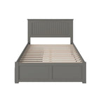 Nantucket Full Platform Bed with Footboard and 2 Bed Drawers in Grey