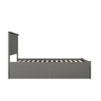 Nantucket Full Platform Bed with Footboard and 2 Bed Drawers in Grey