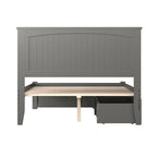Nantucket Full Platform Bed with Footboard and 2 Bed Drawers in Grey