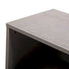 Wooden Nightstand with Drawer and Open Storage compartment ,Set of 2,Gray